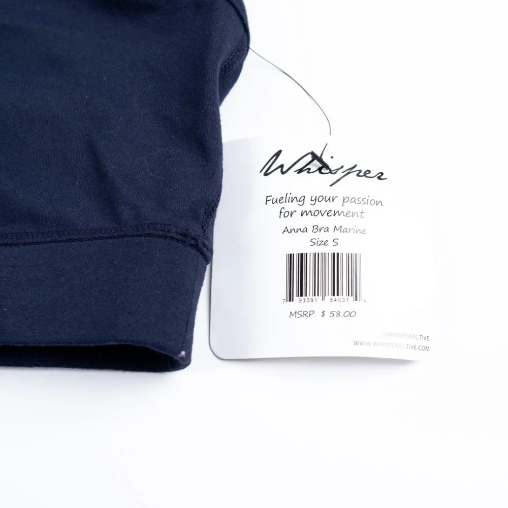 NEW WHISPER Anna Bra Marine Navy sports bra